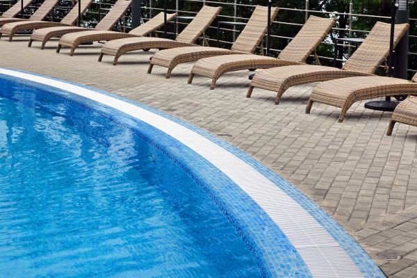 Poolside Hardscaping in Huntersville